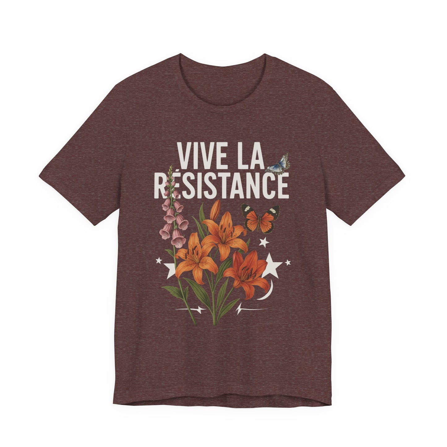Vive La Résistance Floral FDT, Eco-friendly Fashion Short Sleeve T-Shirt. Explore all of the color options.