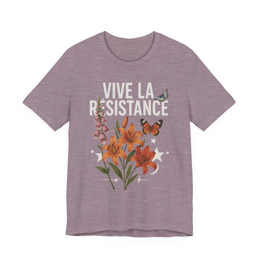 Vive La Résistance Floral FDT, Eco-friendly Fashion Short Sleeve T-Shirt. Explore all of the color options.