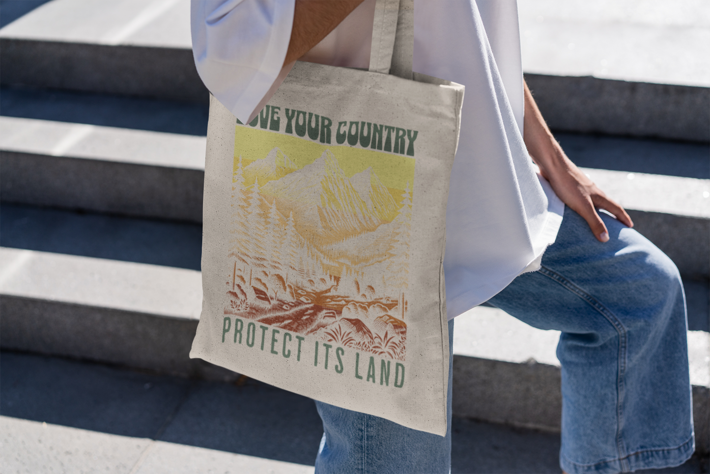 Love Your Country Woven Tote Bag