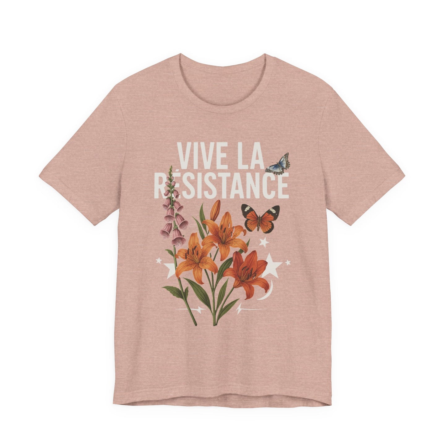 Vive La Résistance Floral FDT, Eco-friendly Fashion Short Sleeve T-Shirt. Explore all of the color options.
