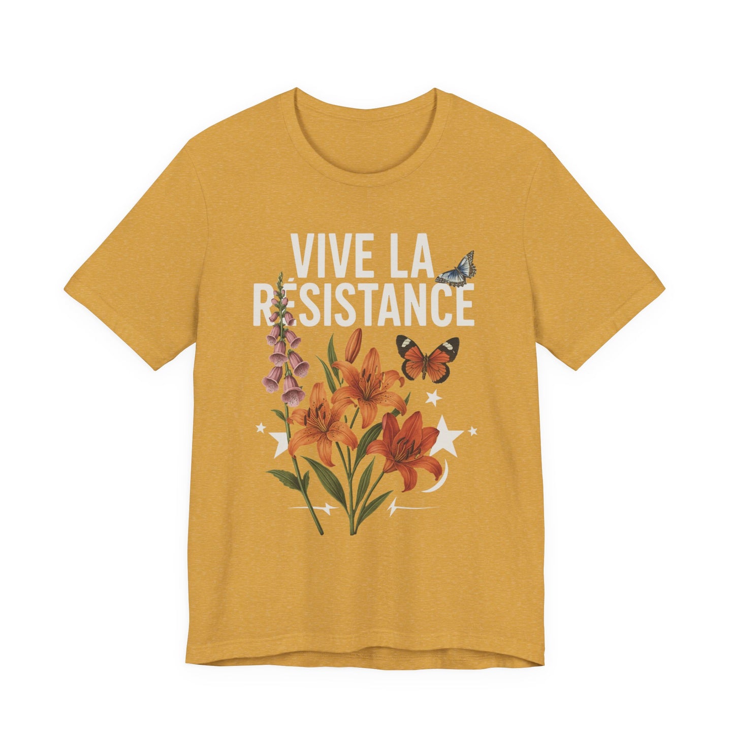 Vive La Résistance Floral FDT, Eco-friendly Fashion Short Sleeve T-Shirt. Explore all of the color options.