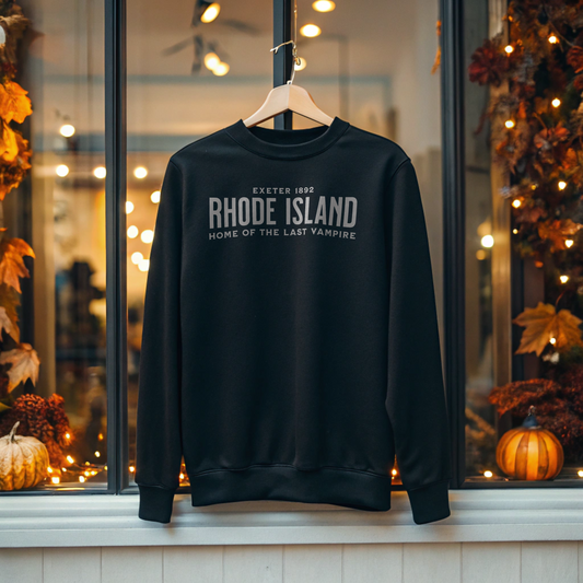 Rhode Island Fall Haunted New England Halloween Sweatshirt for Vampire and Ghost Story Fans